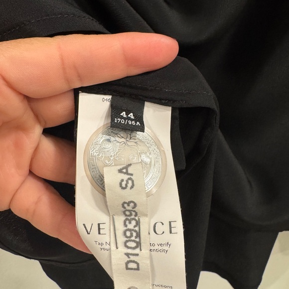 Black button down Versace blouse - Picture 2 of 5